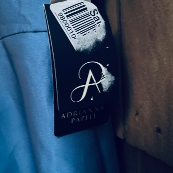 Adrianna Papell 6 Womens Mikado High Low Gown Blue Frost Special Occasion Dress - Picture 11 of 13